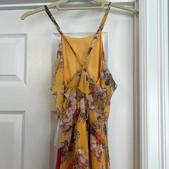 Prom Girl yellow maxi dress .. slight high low hem - Picture 4 of 6